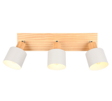 Regleta de focos Shanti Trio gris, madera 3 luces 862700376