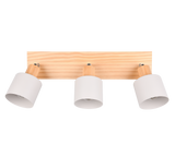 Regleta de focos Shanti Trio gris, madera 3 luces 862700376