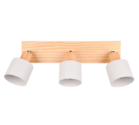 Regleta de focos Shanti Trio gris, madera 3 luces 862700376