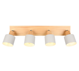 Regleta de focos Shanti Trio gris, madera 4 luces 862700476