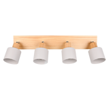Regleta de focos Shanti Trio gris, madera 4 luces 862700476