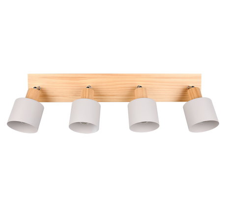 Regleta de focos Shanti Trio gris, madera 4 luces 862700476