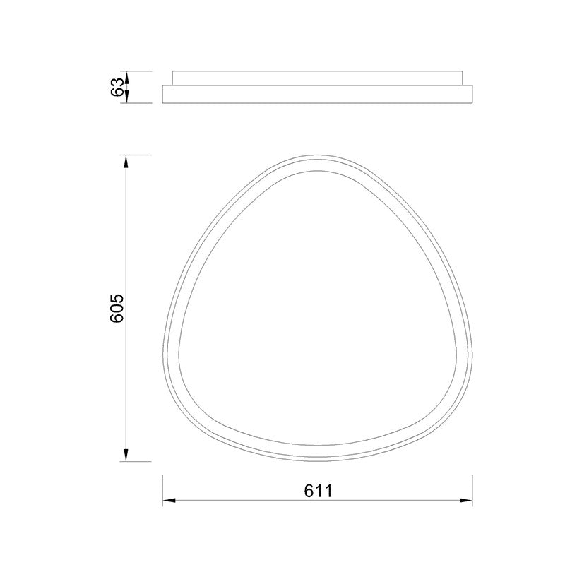 Mantra Niseko II Plafón LED triangular 61cm regulable 2700K-5000K blanco 8633