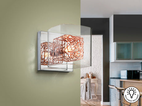 Lámpara aplique de pared Schuller Lios 1 luz cromo y co - vista 3