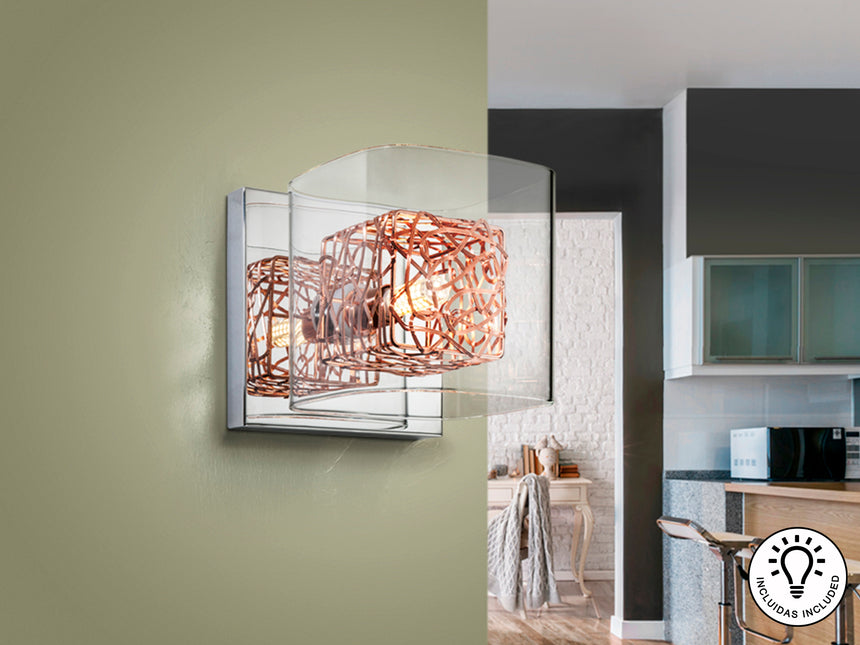 Lámpara aplique de pared Schuller Lios 1 luz cromo y co - vista 3
