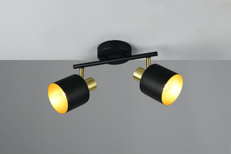 Foco Trio Eva LED negro y dorado 2700K 36,5cm 868800280