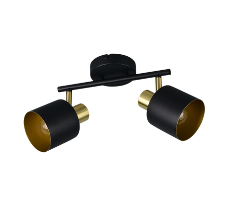 Foco Trio Eva LED negro y dorado 2700K 36,5cm 868800280