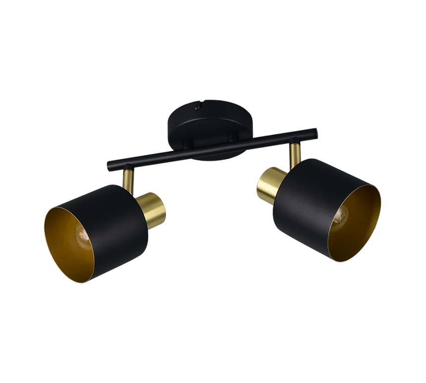 Foco Trio Eva LED negro y dorado 2700K 36,5cm 868800280