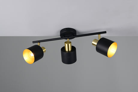 Foco Trio Eva LED negro y dorado 2700K 53,5cm 868800380