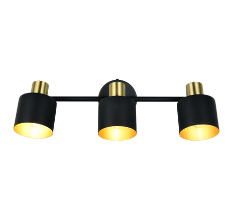 Foco Trio Eva LED negro y dorado 2700K 53,5cm 868800380