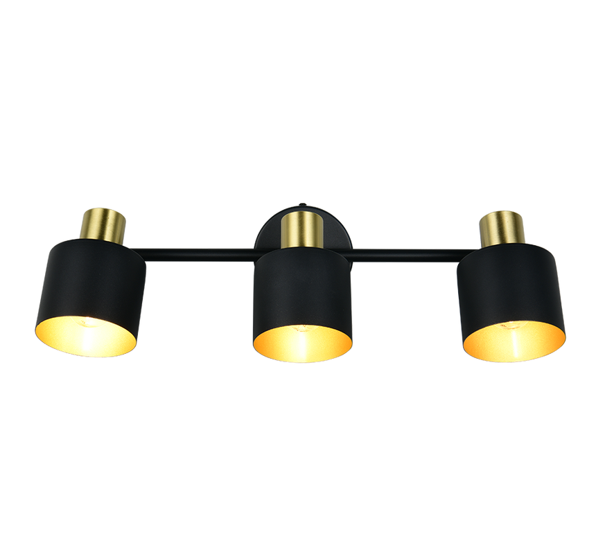Foco Trio Eva LED negro y dorado 2700K 53,5cm 868800380