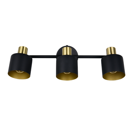 Foco Trio Eva LED negro y dorado 2700K 53,5cm 868800380