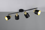 Foco Trio Eva LED negro y dorado 2700K 78cm 868800480