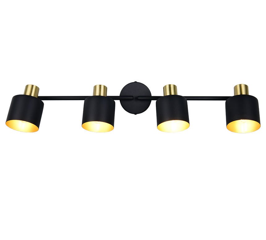 Foco Trio Eva LED negro y dorado 2700K 78cm 868800480