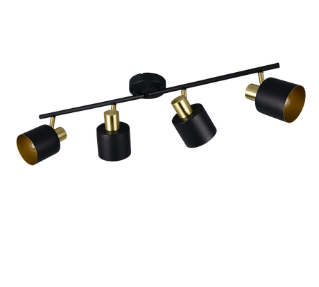 Foco Trio Eva LED negro y dorado 2700K 78cm 868800480