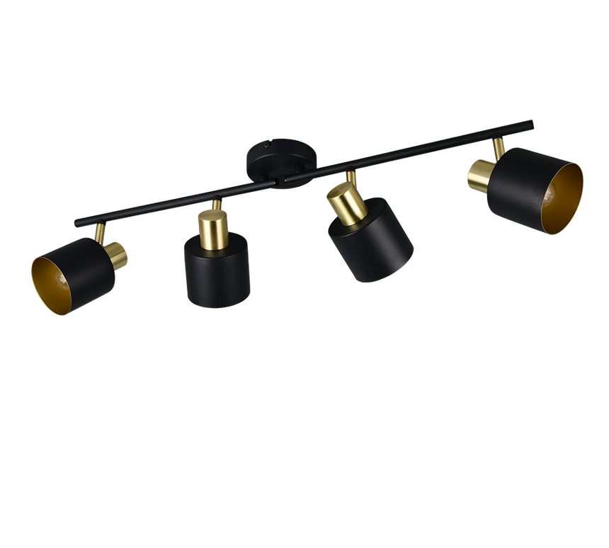 Foco Trio Eva LED negro y dorado 2700K 78cm 868800480