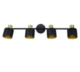 Foco Trio Eva LED negro y dorado 2700K 78cm 868800480