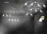 Foco Trio Levisto LED níquel mate 3000K regulable 88cm 871010407