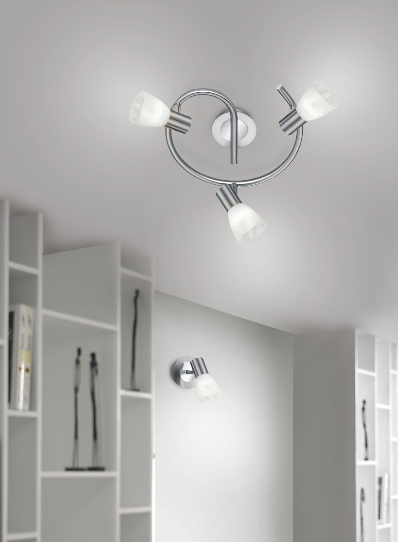 Foco Trio Levisto LED níquel mate 3000K regulable Ø30cm 871090307