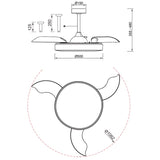 Mantra Alaska Ventilador de techo con luz plafón LED 60W blance y madera 8753