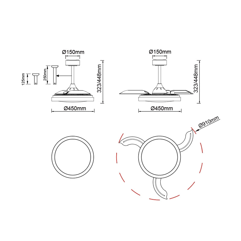 Ventilador de techo Mistral Fan Mantra negro 8831