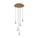Mantra Andromeda Lámpara de techo colgante 5xLED 5W 3000K W/T Cristal oro 8932