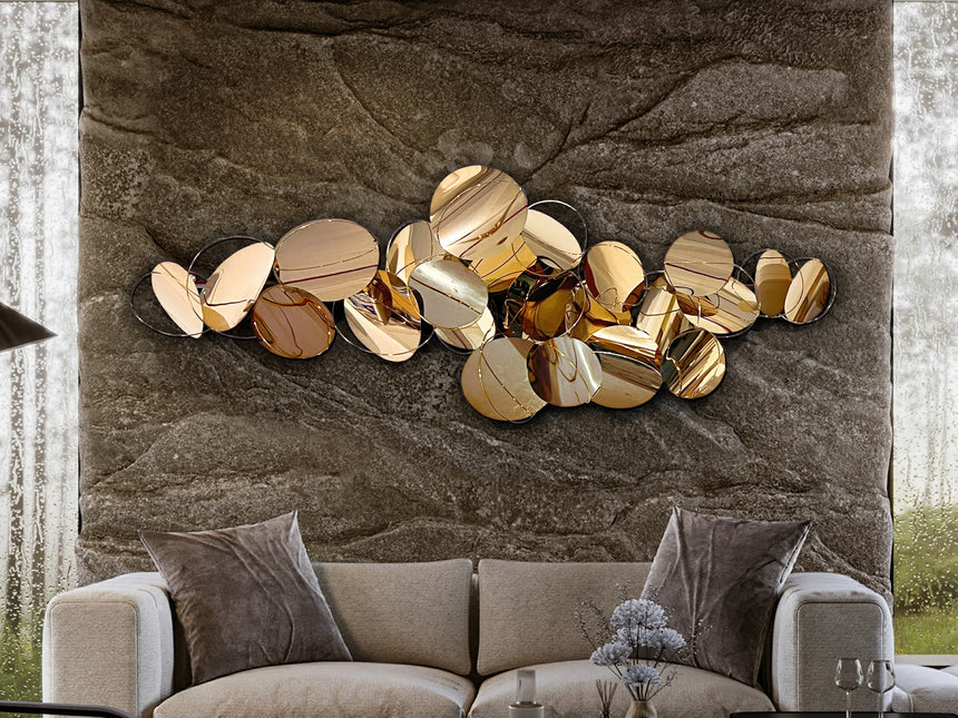 Escultura de pared bolas Schuller Serenity oro rosa acero inoxidable 65cm 895323