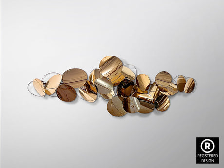 Escultura de pared bolas Schuller Serenity oro rosa acero inoxidable 65cm vista 2