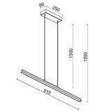 Mantra Lineal Lámpara de techo colgante LED 36W 3000K oro 8958