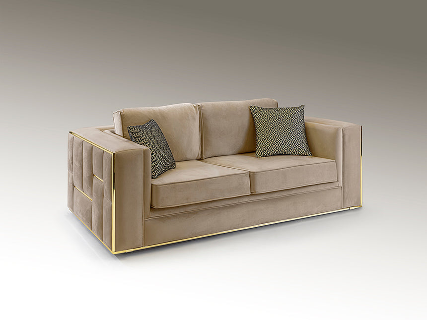 Schuller Berlin Sofa 2 plazas beige y oro 9021037