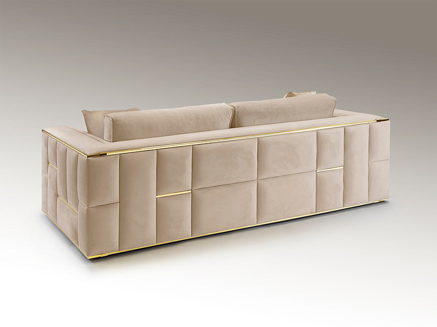 Schuller Berlin Sofá 3 plazas beige y oro 9031036