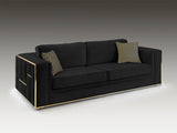 Schuller Berlin Sofá 3 plazas negro oro 9031289
