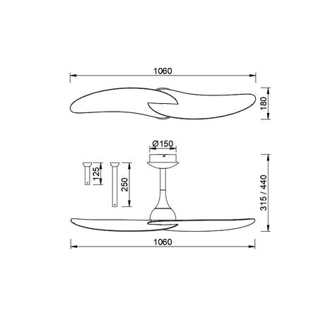 Ventilador de techo Ipanema Mantra blanco 9039