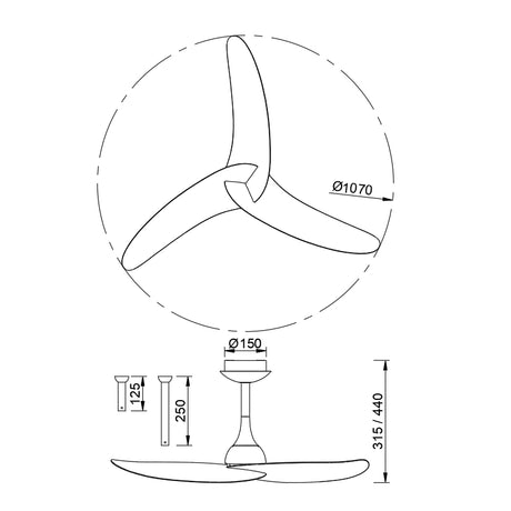 Ventilador de techo Ipanema Mantra blanco 9042
