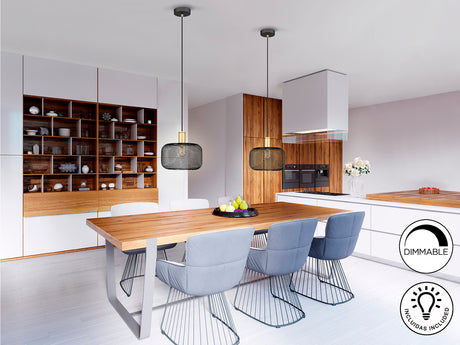 Lámpara de techo colgante Schuller Osiris 1 luz negro y