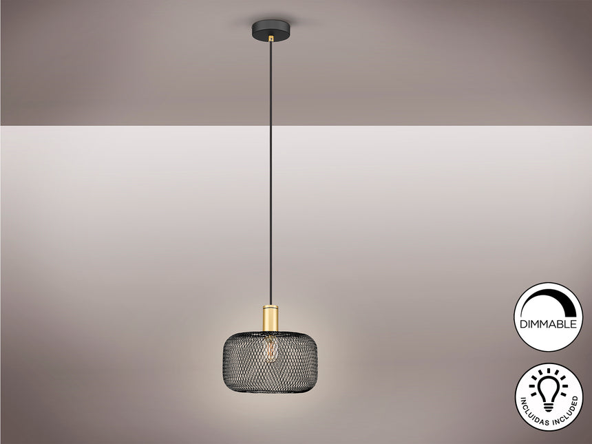 Lámpara de techo colgante Schuller Osiris 1 luz negro y - ambiente