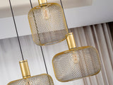 Lámpara de techo colgante Schuller Osiris 4 luces oro Ø - ambiente