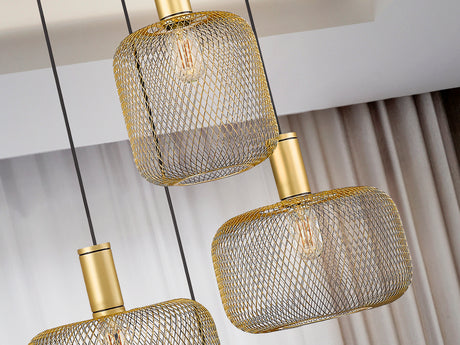 Lámpara de techo colgante Schuller Osiris 4 luces oro Ø - ambiente