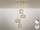 Lámpara de techo colgante Schuller Osiris 4 luces oro Ø - ambiente