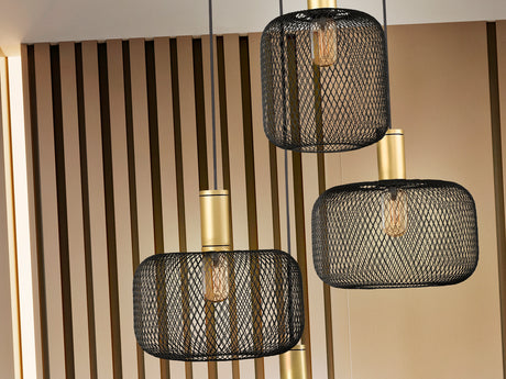 Lámpara de techo colgante Schuller Osiris 4 luces negro - ambiente