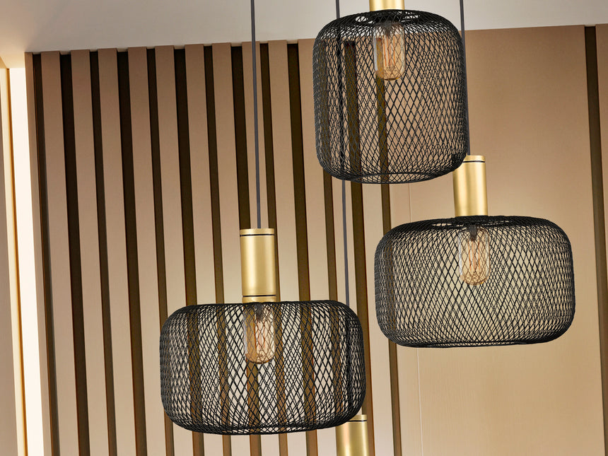 Lámpara de techo colgante Schuller Osiris 4 luces negro - ambiente