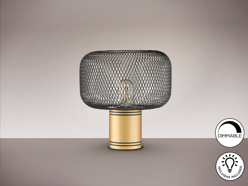 Lámpara de sobremesa Schuller Osiris 1 luz negro y oro  - ambiente