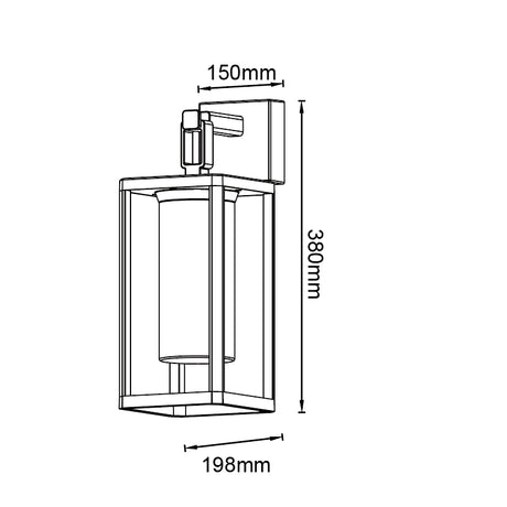 Aplique de exterior Alps Mantra negro E27 IP65 9114