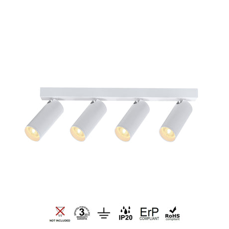 Regleta Nazaré 4L blanco instalada en ambiente