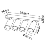 Regleta Nazaré 4L — dimensiones técnicas
