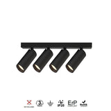 Regleta de focos de superficie pared y techo Mantra Nazaré Mini GU10 4 luces negro — ref. 9181 (2)