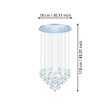 EGLO Pianopoli Lámpara de techo colgante LED acero inoxidable cristal cromo 93661