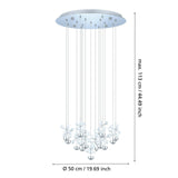 EGLO Pianopoli Lámpara de techo colgante LED acero inoxidable cristal cromo claro 93662