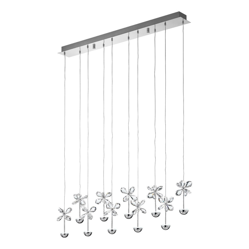 EGLO Pianopoli Lámpara de techo colgante LED acero inoxidable cristal cromo claro 93663