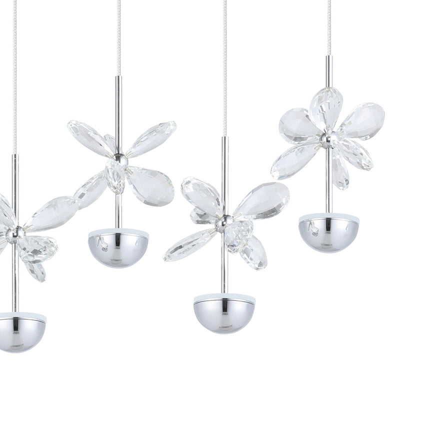 EGLO Pianopoli Lámpara de techo colgante LED acero inoxidable cristal cromo claro 93663